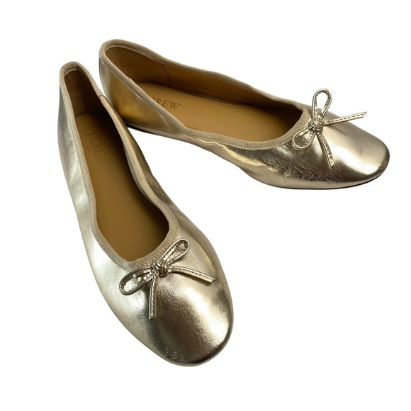 J.CREW Classic Ballet Flats in Gold size 8.5 - Picture 1 of 7